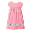 Frocks for Girls Summer Baby Girl Children Clothes Toddler Bunny Applique Casual Cotton Dress for Kids 2-7 Years