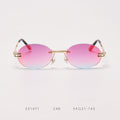 Rimless Round Sunglasses Men Women Oval Metal Frame Sunglasses Steampunk Retro Sun Glasses Women Luxury Eyewear Vintage