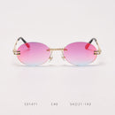 Rimless Round Sunglasses Men Women Oval Metal Frame Sunglasses Steampunk Retro Sun Glasses Women Luxury Eyewear Vintage