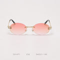 Rimless Round Sunglasses Men Women Oval Metal Frame Sunglasses Steampunk Retro Sun Glasses Women Luxury Eyewear Vintage