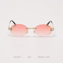 Rimless Round Sunglasses Men Women Oval Metal Frame Sunglasses Steampunk Retro Sun Glasses Women Luxury Eyewear Vintage