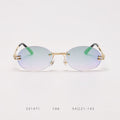 Rimless Round Sunglasses Men Women Oval Metal Frame Sunglasses Steampunk Retro Sun Glasses Women Luxury Eyewear Vintage