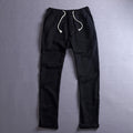 Men's Summer Casual Pants Natural Cotton Linen Trousers For Men Hawaii Solid White Elastic Waist Straight Man Pants