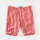 Men Casual Shorts Summer Thin 100%Pure Linen Straight Shorts Solid White Loose Beach Holiday Short Pants