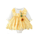 Baby Autumn Clothing Newborn Baby Girls Clothes Plaid Bodysuit Playsuit Jumpsuit Outfits Sunsuit with Sunflowers 0-2Y
