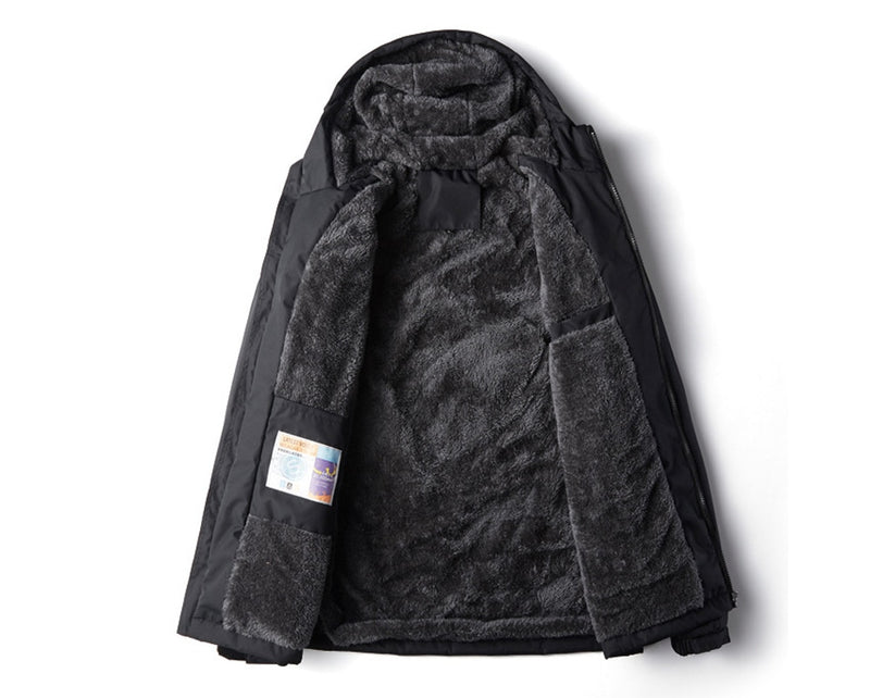 Winter Men's Sports Jacket Casual Outdoor Windbreaker Thermal Hooded Coats Fleece Warm Jackets Mens Clothing