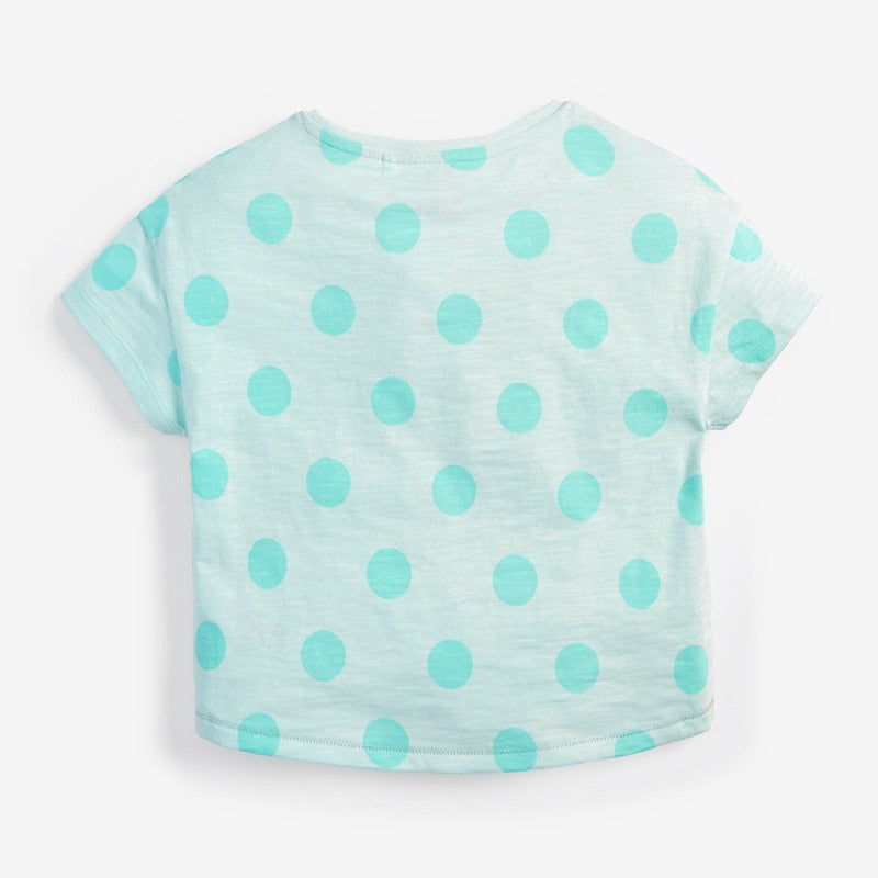 Enfants été nouveau bébé filles vêtements Soda tasse impression t-shirt hauts marque décontracté coton lettre point t-shirt pour enfants 2-7 ans