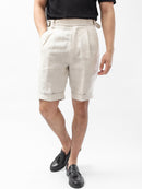 Short en lin Original short à cinq points pour hommes pantalon décontracté à double pli italien pantalon mi-long slim mince