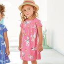 Summer Baby Girls Clothes Dress Toddler Cotton Animal Casual Pink Dresses for Kids 2-7 Years