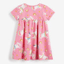 Summer Baby Girls Clothes Dress Toddler Cotton Animal Casual Pink Dresses for Kids 2-7 Years