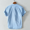 Men Blue Denim Shirts Summer New Thin Short Sleeve Jean Tops Male Pure Cotton Casual Cowboy Button Up Vintage Clothes