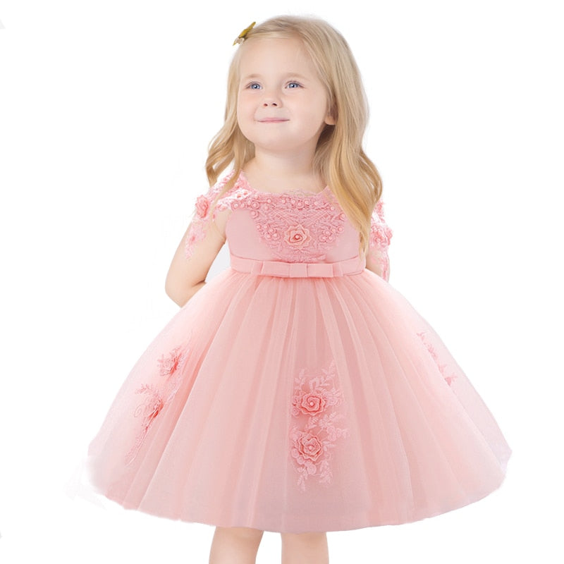 Summer Infantil First Birthday Dress Christening For Baby Girl Clothes Voile Princess Dresses Party Flower Gown 1 2 Year