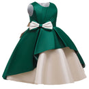 Summer Princess Dress For Kids Girl Bow Birthday Wedding Party Dresses Children Christmas Costume Clothes 3-10Y