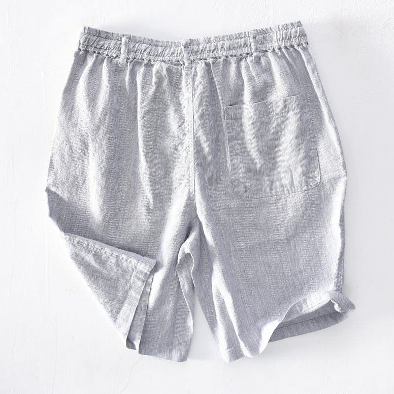 Summer Sweatpants Drawstring Shorts Garment Jogger 100%Pure Linen Shorts Comfortable Tracksuits