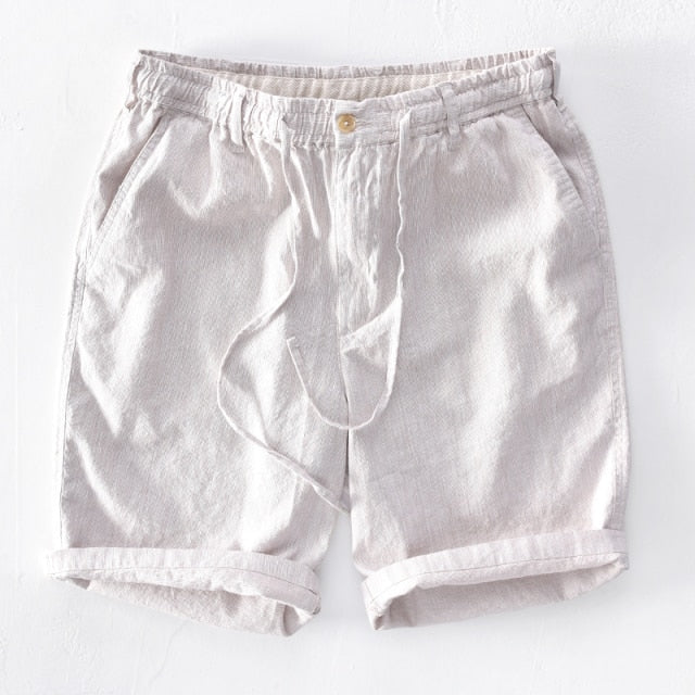 Summer Sweatpants Drawstring Shorts Garment Jogger 100%Pure Linen Shorts Comfortable Tracksuits