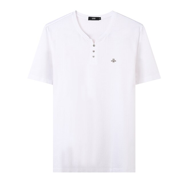 men's t-shirt youth solid color v-neck short-sleeved simple casual men's t-shirt top