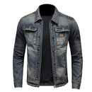 Printemps Bomber Denim Veste Hommes Jean Manteaux Moto Coton Col Rabattu Lavé Slim Casual Manches Longues Vêtements