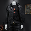 New Leather Jacket For Men Winter Leather Jacket Biker Motorcycle Zipper Long Sleeve Coat Top Blouses