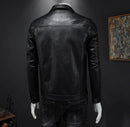 New Leather Jacket For Men Winter Leather Jacket Biker Motorcycle Zipper Long Sleeve Coat Top Blouses