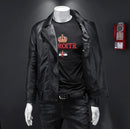 Classical Motorcycle Slim Jackets Men Leather Jacket Moto Jacket Men Biker Black White Coat Autumn Winter