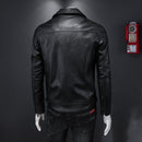 Classical Motorcycle Slim Jackets Men Leather Jacket Moto Jacket Men Biker Black White Coat Autumn Winter