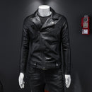 Classical Motorcycle Slim Jackets Men Leather Jacket Moto Jacket Men Biker Black White Coat Autumn Winter