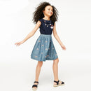Children Summer Baby Girl Clothes Rainbow Cloud Denim Color Pinafore Sleeveless Dress for Kids 2-7 Years