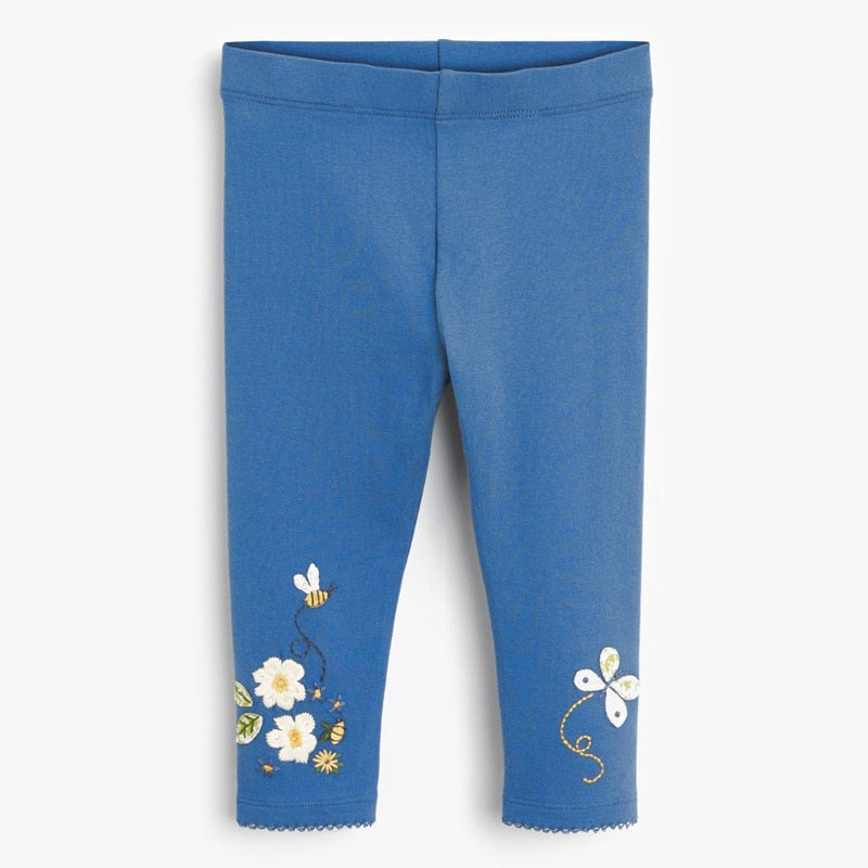 Baby Girl Fall Clothes Autumn Children Set Cotton Two Pieces Suit Toddler Yellow Striped Insect bee Shirt + Blue Flower Pants