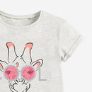 Children Summer New Baby Girls Clothes Animal Short Sleeve Giraffe Gray Cotton T Shirt Boy Tee Tops