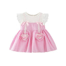 Kids Dresses for Baby Girls Infant Toddler Plaid Dress kids clothes with Two Pockets 0-4Y