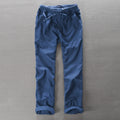 Loose Straight Pants for Men Casual Linen Leisure Beach Style Elastic Waist Trousers Spring Summer New