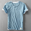 Two T-shirts for Men Retro Summer Cotton Solid Color Short Sleeve Tops Male Casual Simple Thin White Tee Clothing