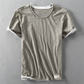 Two T-shirts for Men Retro Summer Cotton Solid Color Short Sleeve Tops Male Casual Simple Thin White Tee Clothing