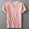 Two T-shirts for Men Retro Summer Cotton Solid Color Short Sleeve Tops Male Casual Simple Thin White Tee Clothing