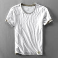 Two T-shirts for Men Retro Summer Cotton Solid Color Short Sleeve Tops Male Casual Simple Thin White Tee Clothing