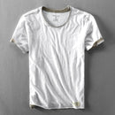Two T-shirts for Men Retro Summer Cotton Solid Color Short Sleeve Tops Male Casual Simple Thin White Tee Clothing
