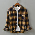 Pure cotton flannel men's long sleeved plaid shirt autumn men's brand casual long-sleeved shirt soft and comfortable men's shirt