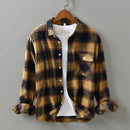 Pure cotton flannel men's long sleeved plaid shirt autumn men's brand casual long-sleeved shirt soft and comfortable men's shirt