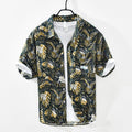 Beach hawaiian Shirt for Men Summer New Vacation Tops Male Thin Slim Fit Button Up Retro Clothes