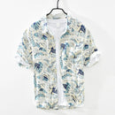 Beach hawaiian Shirt for Men Summer New Vacation Tops Male Thin Slim Fit Button Up Retro Clothes