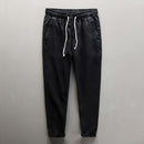 Pantalons décontractés d'été pour hommes pantalons en lin pur naturel couleur unie taille élastique pantalon droit