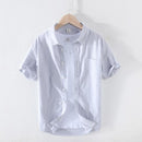 Summer New Striped Shirts Men Short Sleeve 100% Cotton Casual Shirt High Quality clothing