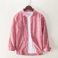 Long Sleeve Shirts for Men Solid Turn-down Collar Tops Casual Male Regular Vintage Clothing