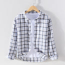 Shirt for Men Cotton Linen Turn-down Collar Tops Male Casual Button Up Vintage Clothing