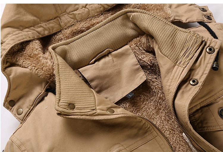 Winter Jacket Mens Standing Collar Male Bomber Jacket Men Hooded Casual Jacket Coats Thick Warm Coat Outwear