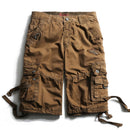 Été hommes pantalons courts genou longueur coton militaire hommes Cargo Shorts multi-poches en plein air armée travail hommes Shorts