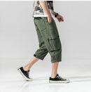 Été Hommes Camo Cargo Pantalon Coton Militaire Hommes D'été Casual Poche Solide Cordon Veau-Longueur Pantalon Pantalon