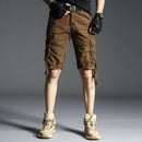 Été hommes pantalons courts genou longueur coton militaire hommes Cargo Shorts multi-poches en plein air armée travail hommes Shorts
