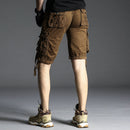 Été hommes pantalons courts genou longueur coton militaire hommes Cargo Shorts multi-poches en plein air armée travail hommes Shorts