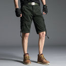 Été hommes pantalons courts genou longueur coton militaire hommes Cargo Shorts multi-poches en plein air armée travail hommes Shorts